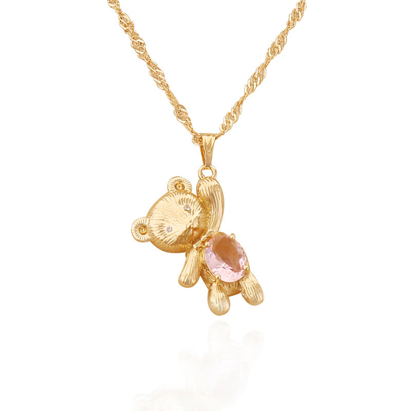 Teddy Bear Gold Plated Necklace