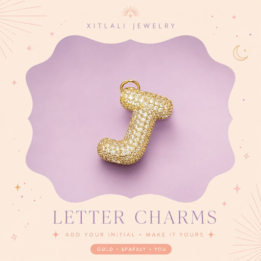 Gold Pavé Letter Charms
