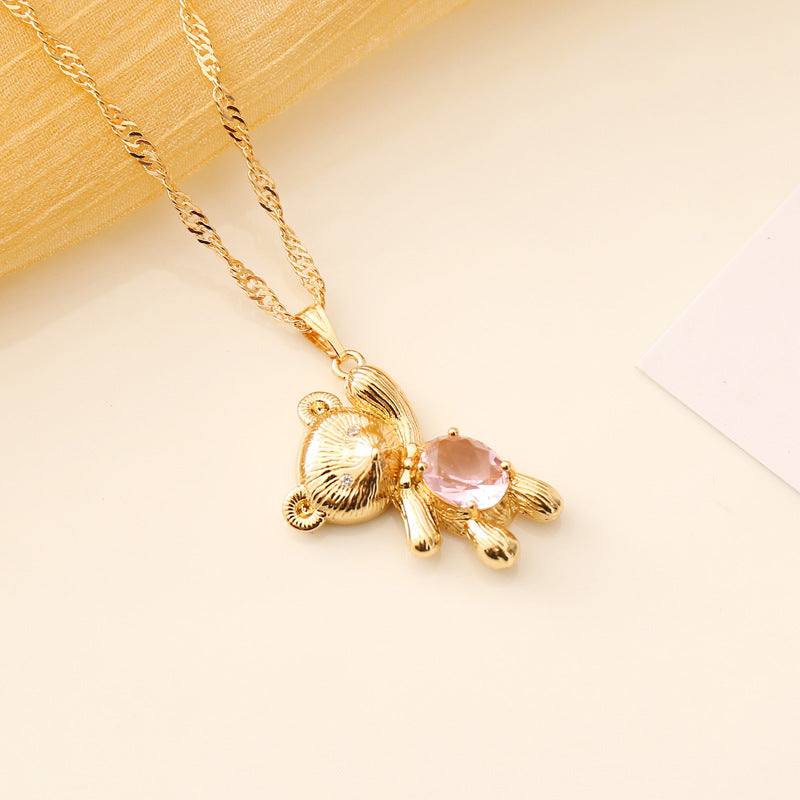 Teddy Bear Gold Plated Necklace