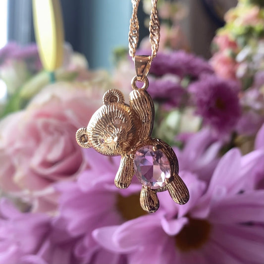 Teddy Bear Gold Plated Necklace